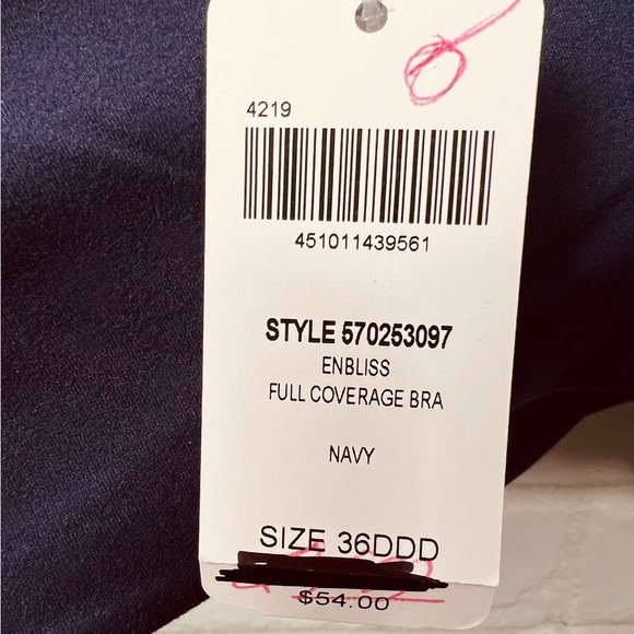 NWT Soma Enbliss Full Coverage Soft Underwire Lined Bra 36 DDD Navy Blue #0539 - Picture 9 of 12